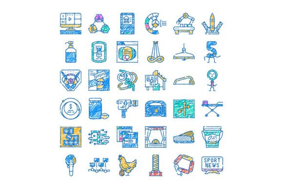 Download Scribble Style Colorful Abstract Icons C - Style Collection