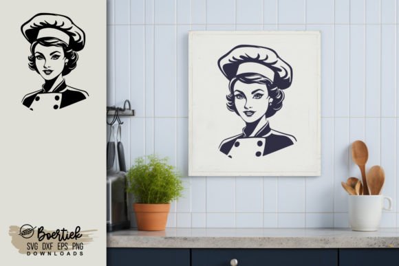 Download Retro Style Female Chef SVG File - Style Collection