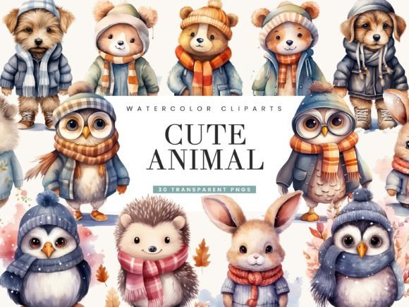Download Watercolor Cute Animal Clipart Bundle - Premium Bundle