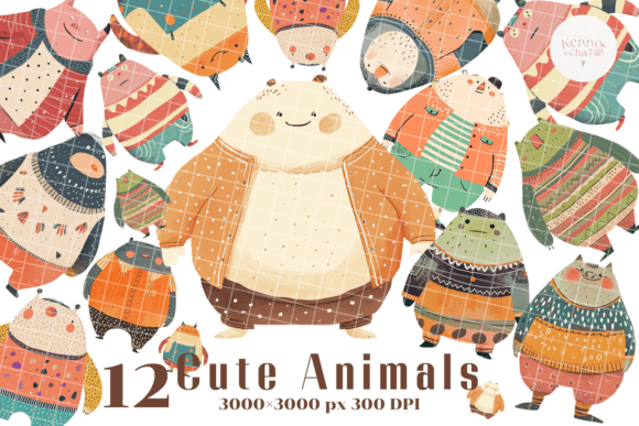 Download Cute Animal Clipart, Whimsical Creatures - Cute animal clipart Collection