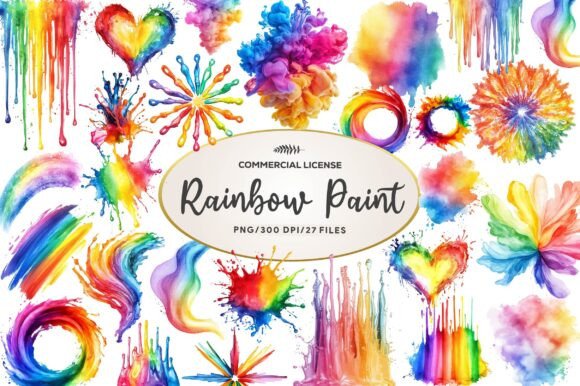 Download Watercolor Rainbow Paint Splash Clipart - Watercolor rainbow Collection