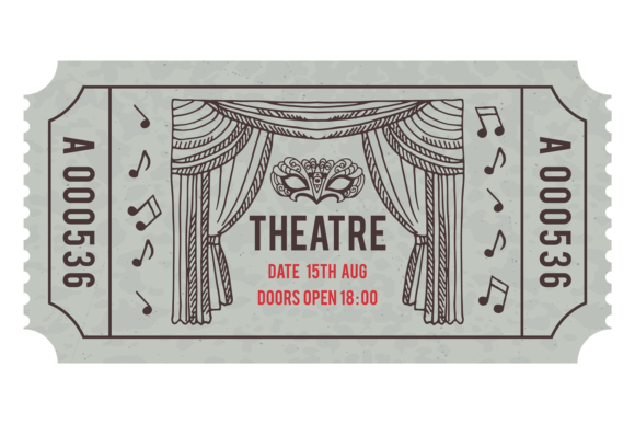 Download Theatre Paper Pass in Retro Style. Vinta - Style Collection