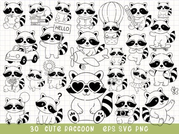 Download Raccoon Svg Cute Animal Clipart - Cute animal clipart Collection