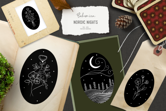 Download Mystical Boho Clipart with Flowers - Mystical Collection